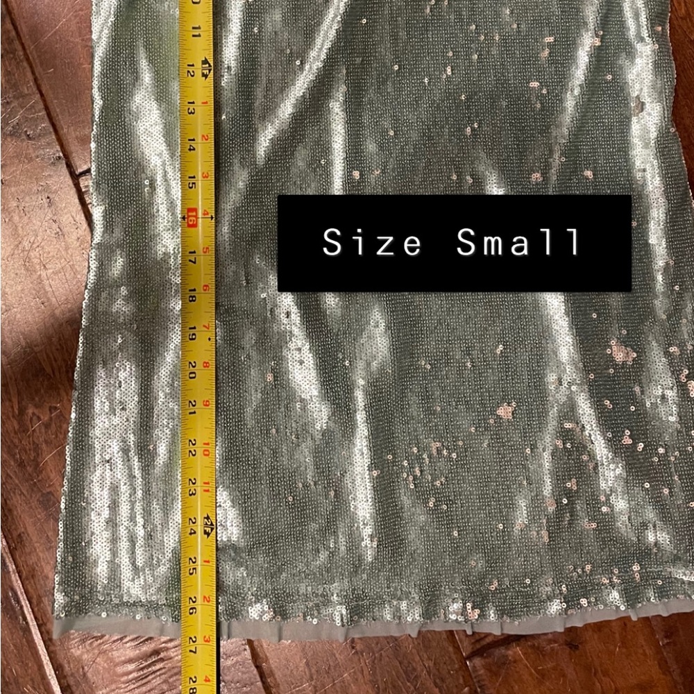 Free People Double Take Gold Rush Sequin Mini Slip Dress Green Blue - Picture 7 of 10